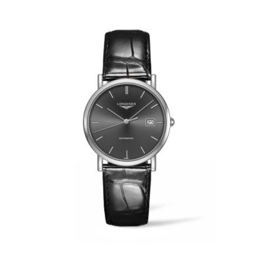 Longines Elegant Collection 34.5 Automatic Stainless Steel / Grey / Strap