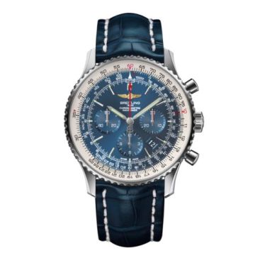Breitling Navitimer 01 46 Stainless Steel / Aurora Blue / Croco / Pn