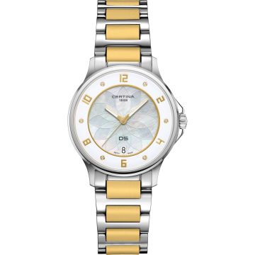 Certina DS-6 Lady Stainless Steel - Yellow Gold / MOP / Bracelet
