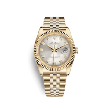 Rolex Datejust 36 Yellow Gold Fluted / Jubilee / Silver Diamonds