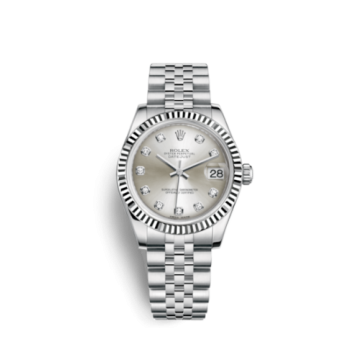 Rolex Datejust 31 Stainless Steel Fluted / Jubilee / Silver - Diamond