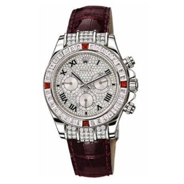 Rolex Daytona White Gold Diamond Ruby Strap