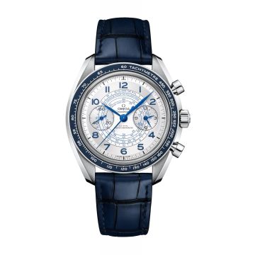 Omega Speedmaster Chronoscope Master Chronometer Stainless Steel / Silver / Alligator
