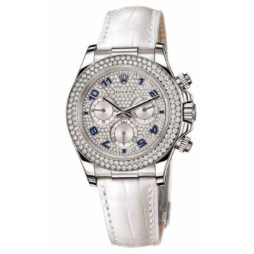 Rolex Daytona White Gold Double Row Strap Paved