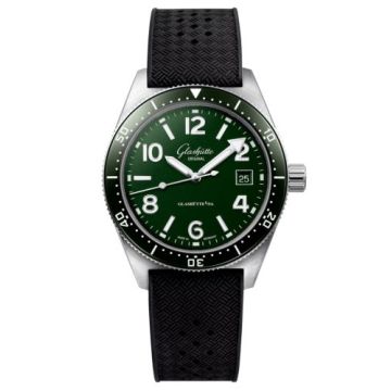 Glashütte Original SeaQ Date Stainless Steel / Green / Rubber - Pin
