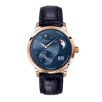 Glashütte Original PanoMatic Lunar Red Gold / Blue / Alligator - Folding