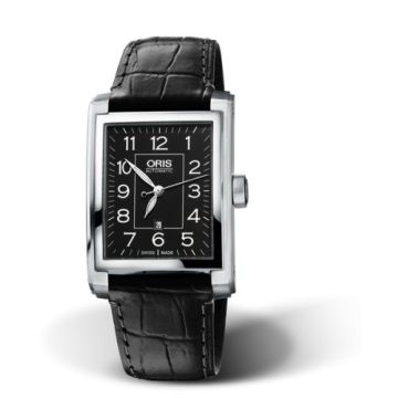 Oris Rectangular Date 30 Stainless Steel / Black - Arabic