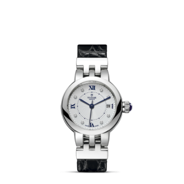 Tudor Clair de Rose 26 Stainless Steel / Silver-Diamond / Alligator