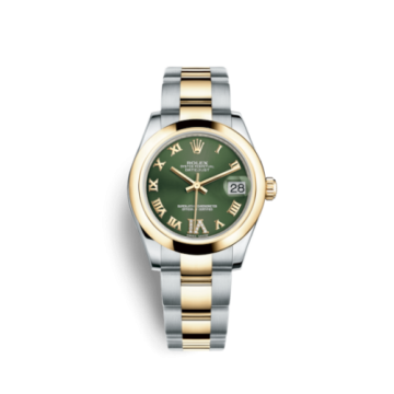 Rolex Datejust 31 Rolesor Yellow Domed / Oyster / Olive Roman