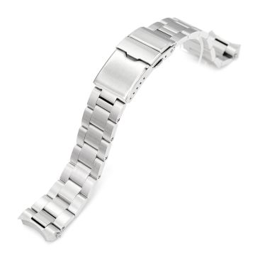 Super-O Boyer Watch Band for Seiko Steelmaster SPB185 SPB187, Stainless Steel - Brushed, Baton Diver Clasp - 8mm