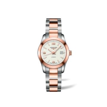 Longines Conquest Classic Automatic 29.5 Stainless Steel / Red Gold / White / Bracelet