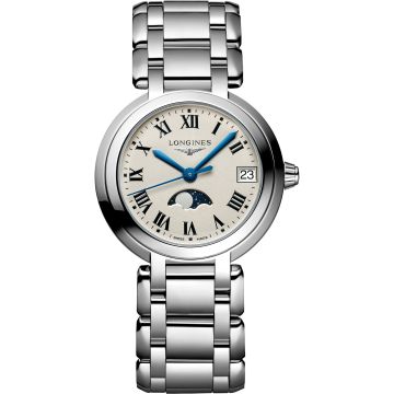 Longines PrimaLuna 30.5 Quartz Moonphase Stainless Steel / Silver - Roman / Bracelet