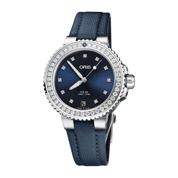 Oris Aquis Date Diamonds 36.5 Stainless Steel - Diamond / Blue - Diamond / Textile