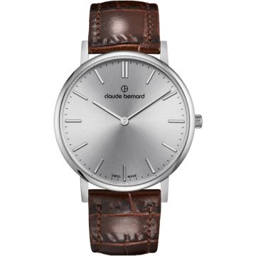 Claude Bernard Slim Line 41 Silver / Brown