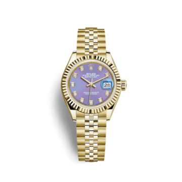Rolex Lady-Datejust 28 Yellow Gold Fluted / Jubilee / Lavender Diamond