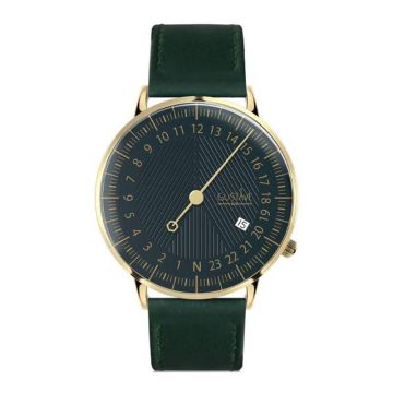 Gustave & Cie 24H André Or & Vert Cuir Vert Émeraude Surpiqué 40mm
