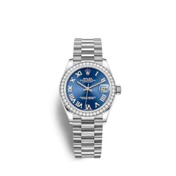 Rolex Datejust 31 White Gold / Diamond / Blue - Roman