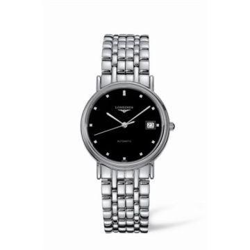 Longines Presence 34.5 Automatic Stainless Steel Black Diamond