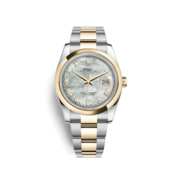 Rolex Datejust 36 Rolesor Yellow Domed / Oyster / MOP Roman