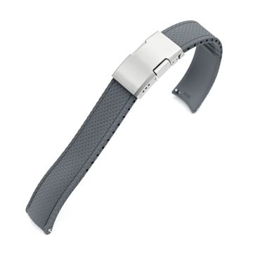 FKM41 Dark Grey Quick Release Titanium Slinea Clasp FKM Rubber Watch Band, 20mm - 20mm