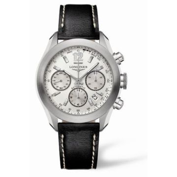 Longines GrandeVitesse Chronograph Silver Leather