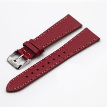 Vintage Epsom Italian Leather Scarlet Red Watch Strap with Quick Release - 20mm
