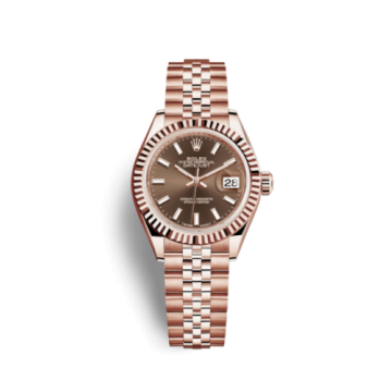 Rolex Lady-Datejust 28 Everose Fluted / Jubilee / Chocolate