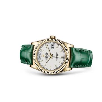 Rolex Day-Date 36 Yellow Gold / Strap / White
