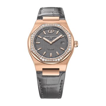 Girard-Perregaux Laureato 34 Quartz Pink Gold / Diamond / Grey / Alligator