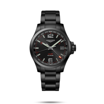 Longines Conquest V.H.P. GMT 41 PVD / Black / Bracelet