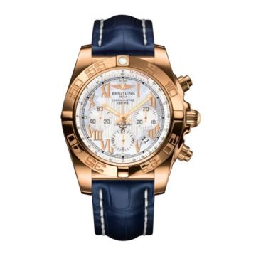 Breitling Chronomat 44 Rose Gold / Pearl Roman / Croco