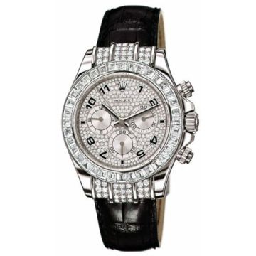 Rolex Daytona White Gold Diamond Strap Arab
