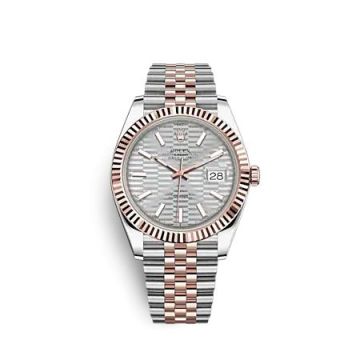 Rolex Datejust 41 Rolesor Everose - Fluted / Jubilee / Silver - Fluted