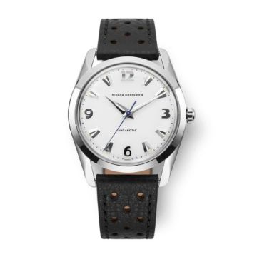 Nivada Grenchen Antarctic 35 White - White Luminova / Stainless Steel / Black Racing