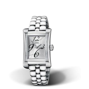 Oris Rectangular Date Diamonds 25.9 Stainless Steel / Silver / Bracelet