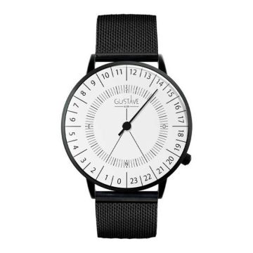 Gustave & Cie 24H Antoine Noir & Blanc Milanais Noir 40mm