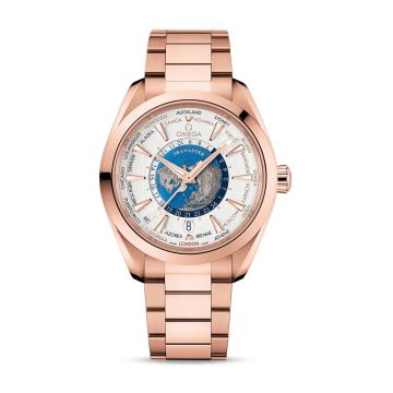 Omega Seamaster Aqua Terra 150M Master Chronometer 43 Worldtimer Sedna Gold / Silver / Bracelet
