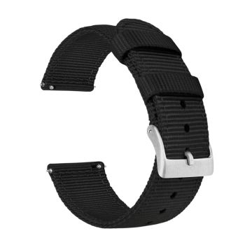 Two Piece NATO® style Black Watch Band - 22mm