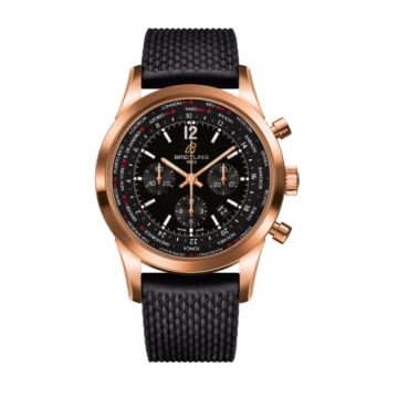 Breitling Transocean Chronograph Unitime Pilot Red Gold / Black / Rubber