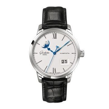Glashütte Original Senator Excellence Panorama Date Moonphase Stainless Steel / Silver / Alligator / Folding