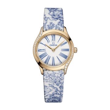 Omega Mini Trésor Quartz 26 Moonshine Gold - Diamond / White - Blue / Toile de Jouy