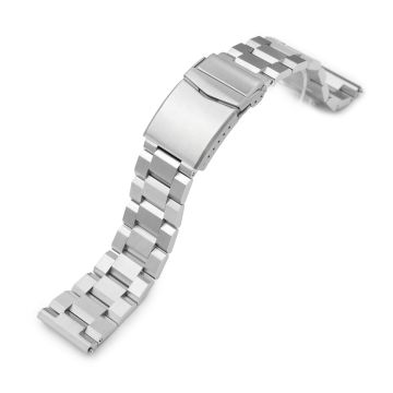 Hexad III (Pull-Twist) QR Watch Band Straight End Quick Release, 316L Stainless Steel Brushed V-Clasp - 24mm