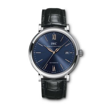 IWC Schaffhausen Portofino Automatic Stainless Steel / Blue / Alligator