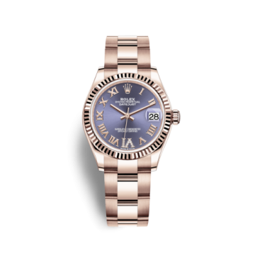 Rolex Datejust 31 Rose Gold / Fluted / Aubergine - Roman / Oyster
