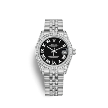 Rolex Datejust 31 White Gold Diamond / Jubilee Diamond / Black Roman