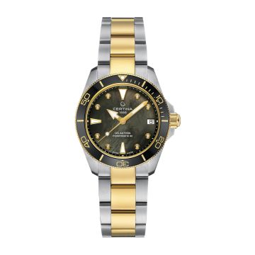 Certina DS Action Lady 34.5 Stainless Steel - Yellow Gold / Black MOP