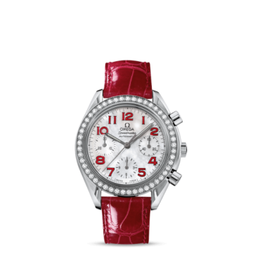 Omega Speedmaster Reduced Ladies Stainless Steel / Diamond / MOP / Red