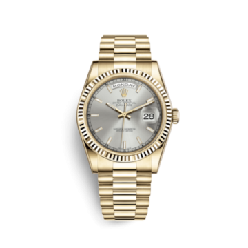 Rolex Day-Date 36 Yellow Gold Fluted / President / Silver