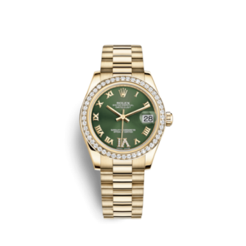 Rolex Datejust 31 Yellow Gold Diamond / President / Olive Roman