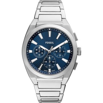 Fossil Everett Chronograph Silvery / Blue 44mm